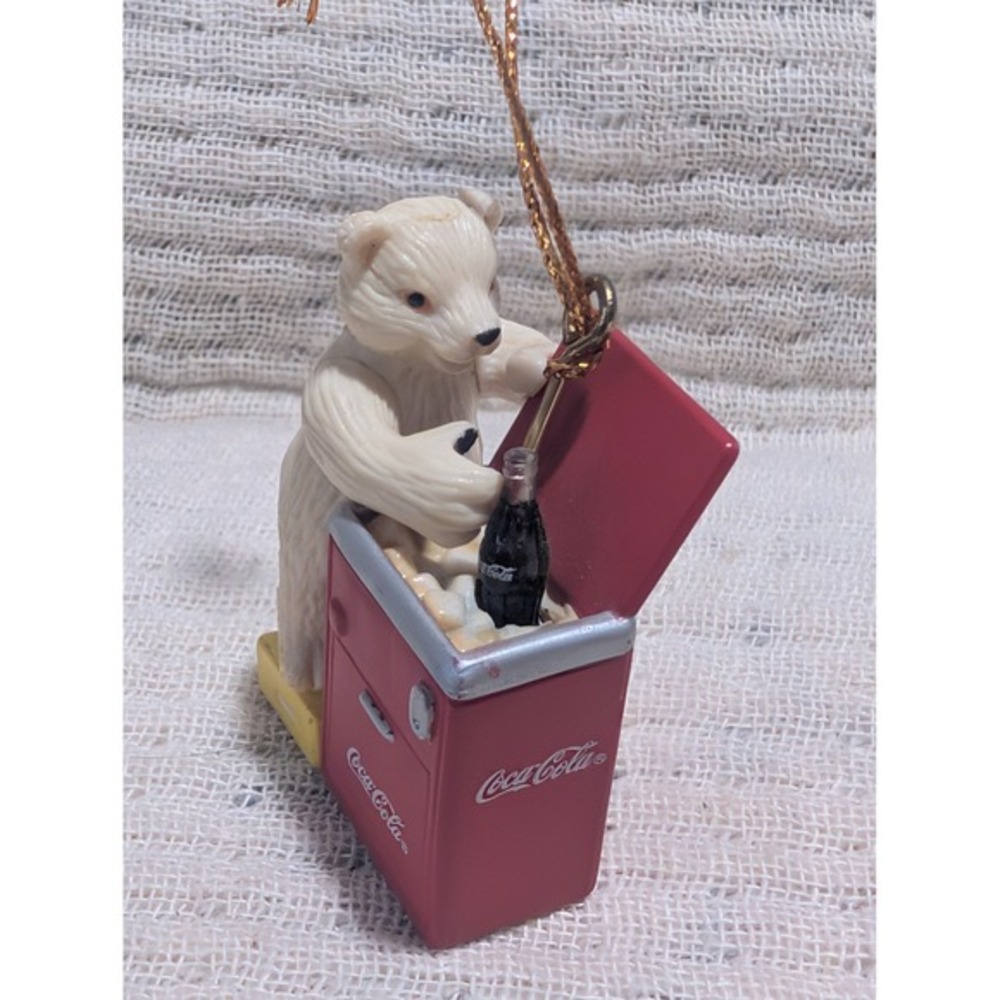 Vintage Coca Cola Polar Bear Ornaments Set 1998 2000 Christmas Decorations - Picture 4 of 7